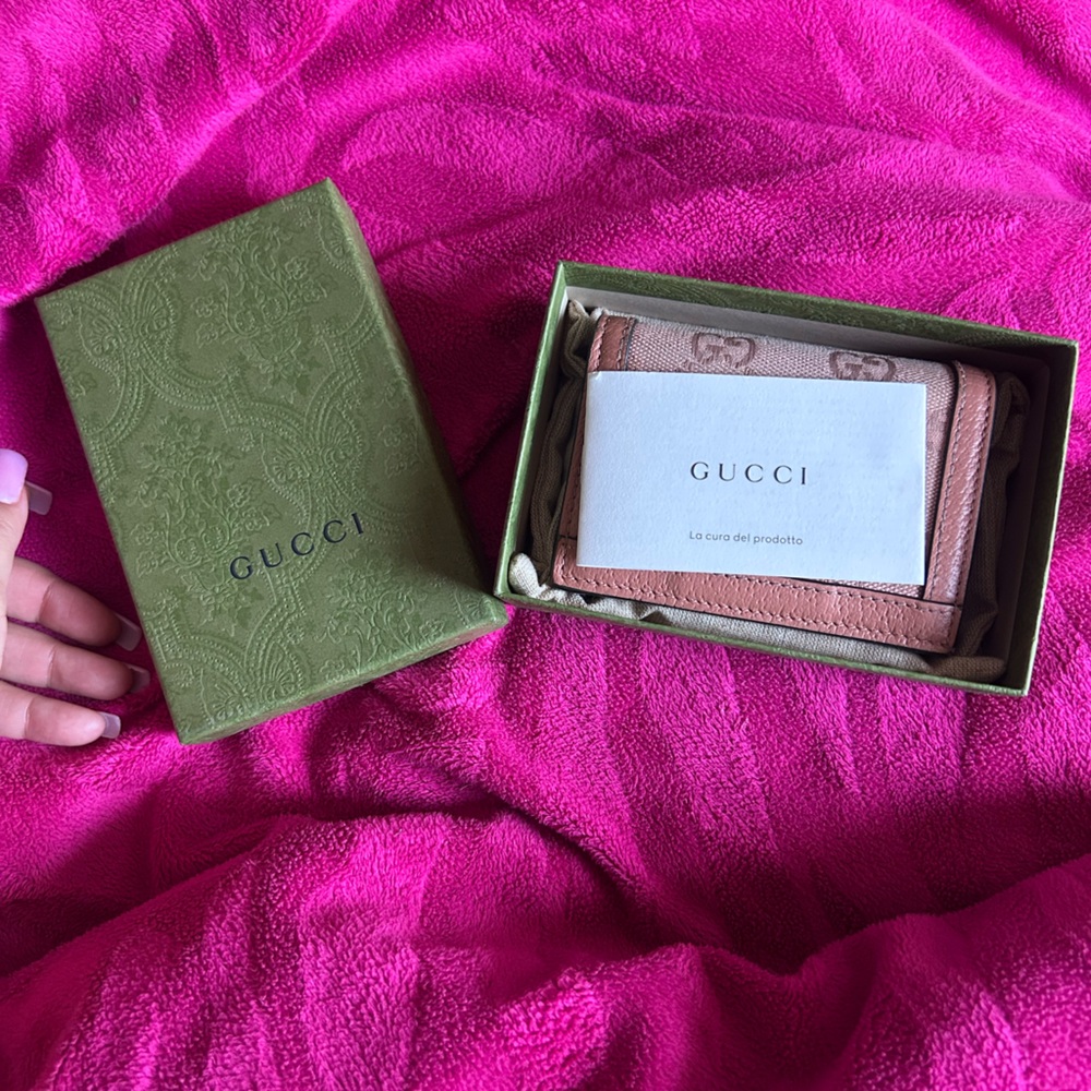 NWOT GUCCI Ophidia GG Card Case Wallet Pink - Picture 9 of 12